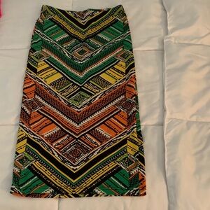 Topshop Multicolor Tribal Pencil Skirt